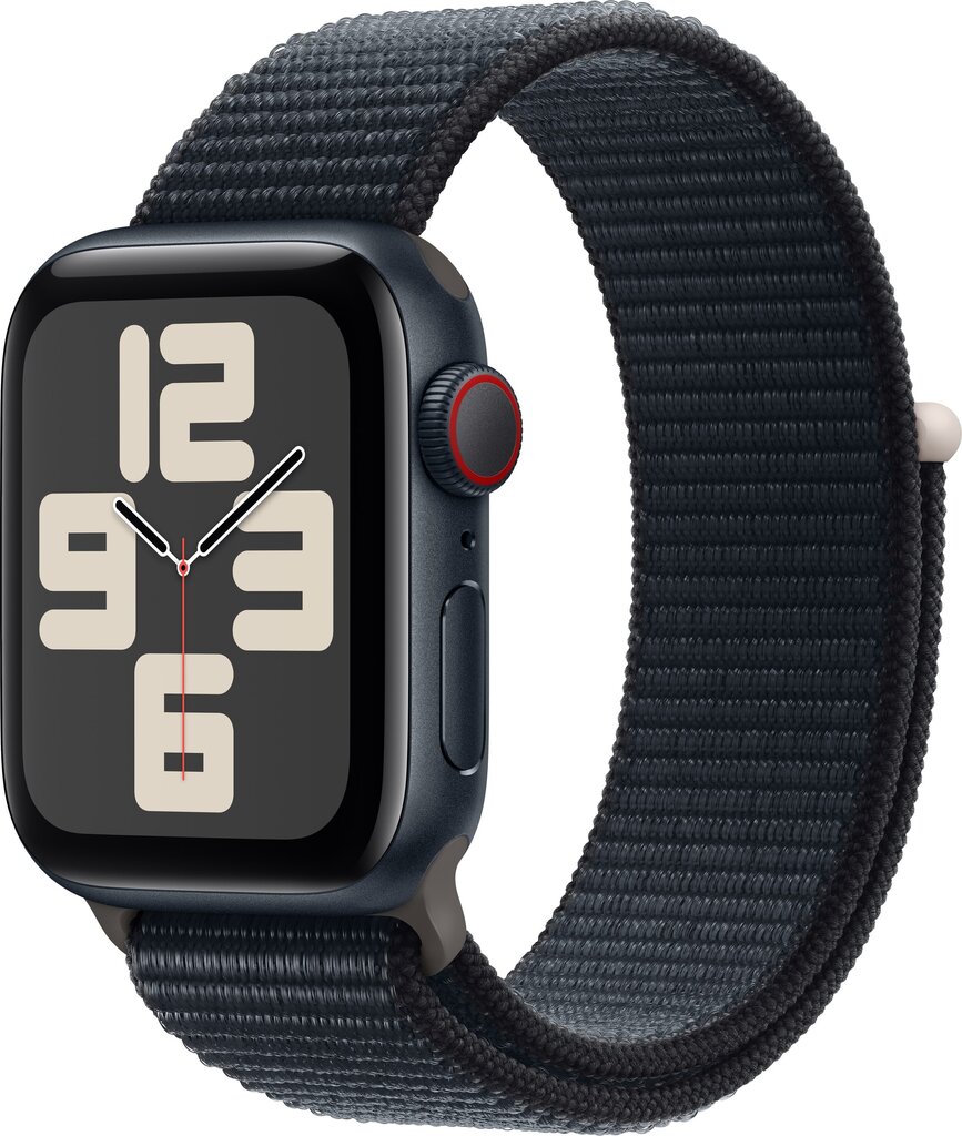 Apple Watch SE GPS + Cellular 44mm Midnight Aluminium Case with Midnight Sport Loop - MRHC3ET/A hinta ja tiedot | Älykellot | hobbyhall.fi