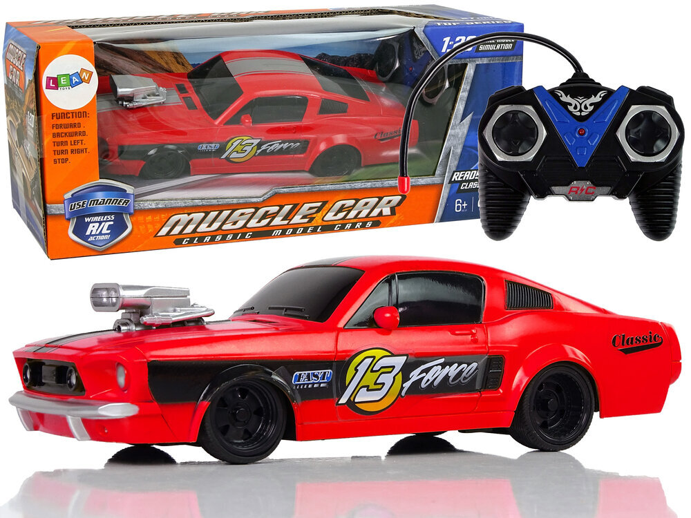 Kaukosäädin urheiluauto Muscle Car 1:20, punainen hinta ja tiedot | Poikien lelut | hobbyhall.fi