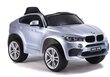 BMW X6 sähköauto lapsille, hopea, lakattu hinta ja tiedot | Lasten sähköautot | hobbyhall.fi