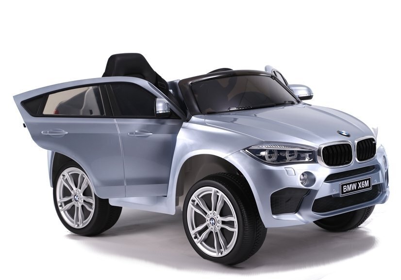 BMW X6 sähköauto lapsille, hopea, lakattu hinta ja tiedot | Lasten sähköautot | hobbyhall.fi