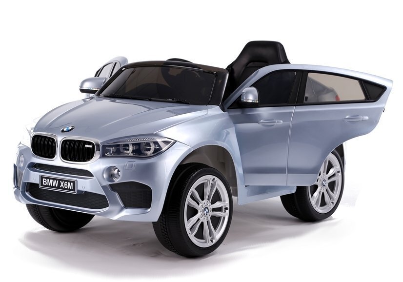 BMW X6 sähköauto lapsille, hopea, lakattu hinta ja tiedot | Lasten sähköautot | hobbyhall.fi