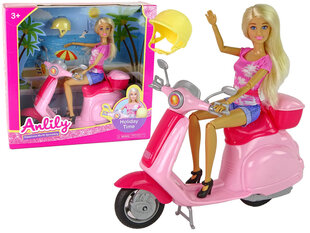 Anlily-nukke vaaleanpunaisella skootterilla hinta ja tiedot | Anlily Lapset | hobbyhall.fi