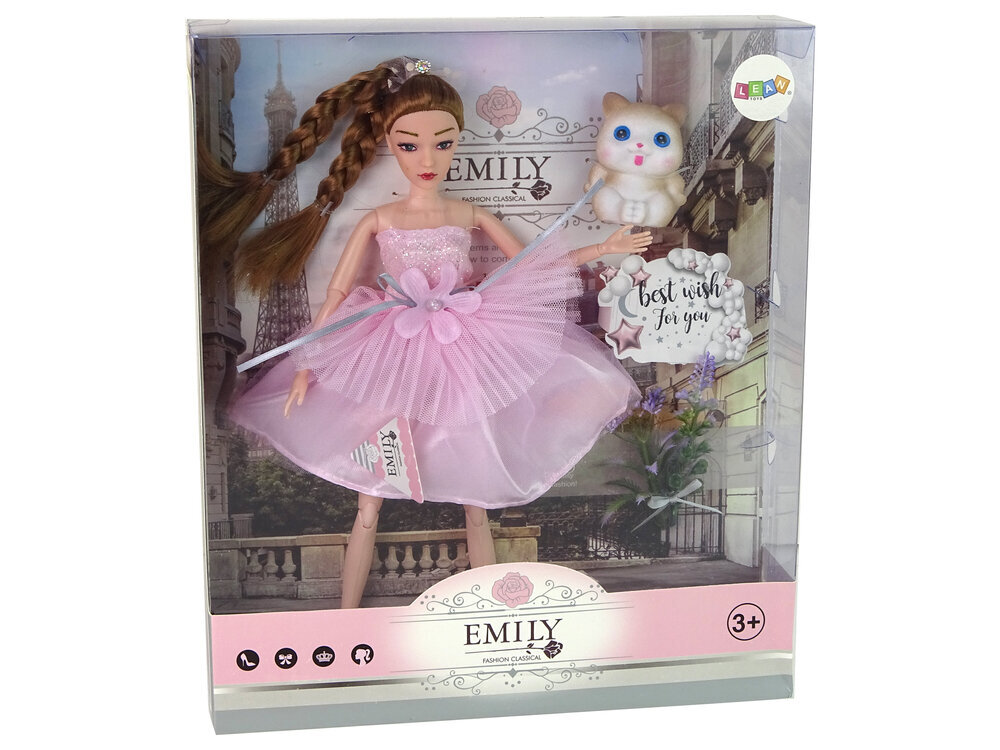 Emily-nukke kissanpennun ja kukkien kanssa hinta ja tiedot | Tyttöjen lelut | hobbyhall.fi