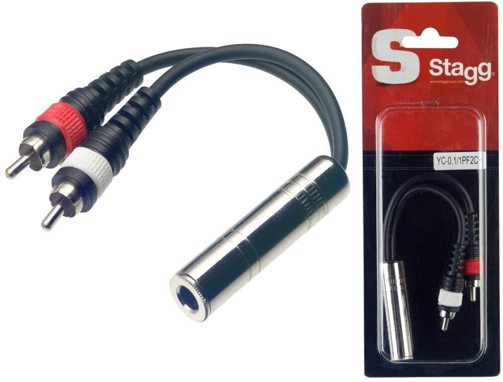 Stagg, RCA 6,3 mm, 0,1m hinta ja tiedot | Kaapelit ja adapterit | hobbyhall.fi