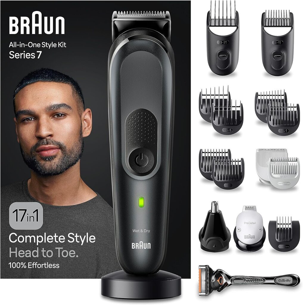 Braun All-in-One Style Kit Series 7 17in1 hinta ja tiedot | Parranajokoneet | hobbyhall.fi