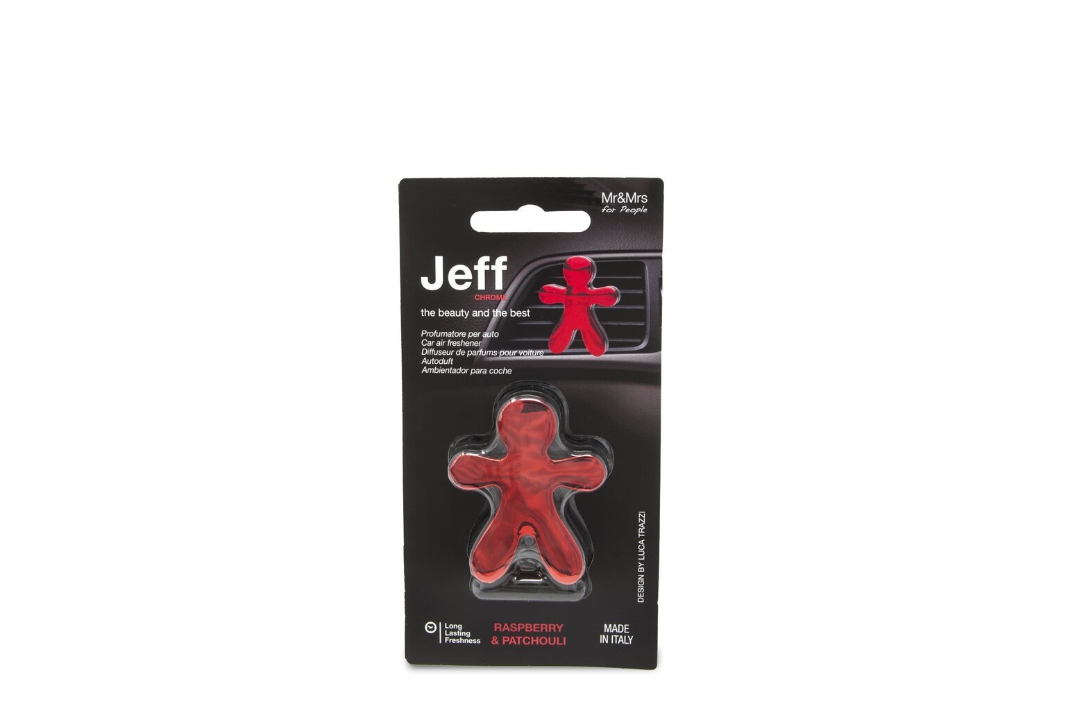 Mr&Mrs Fragrance Jeff Chrome Raspberry & Patchouli - auton tuoksu hinta ja tiedot | Ilmanraikastimet autoon | hobbyhall.fi