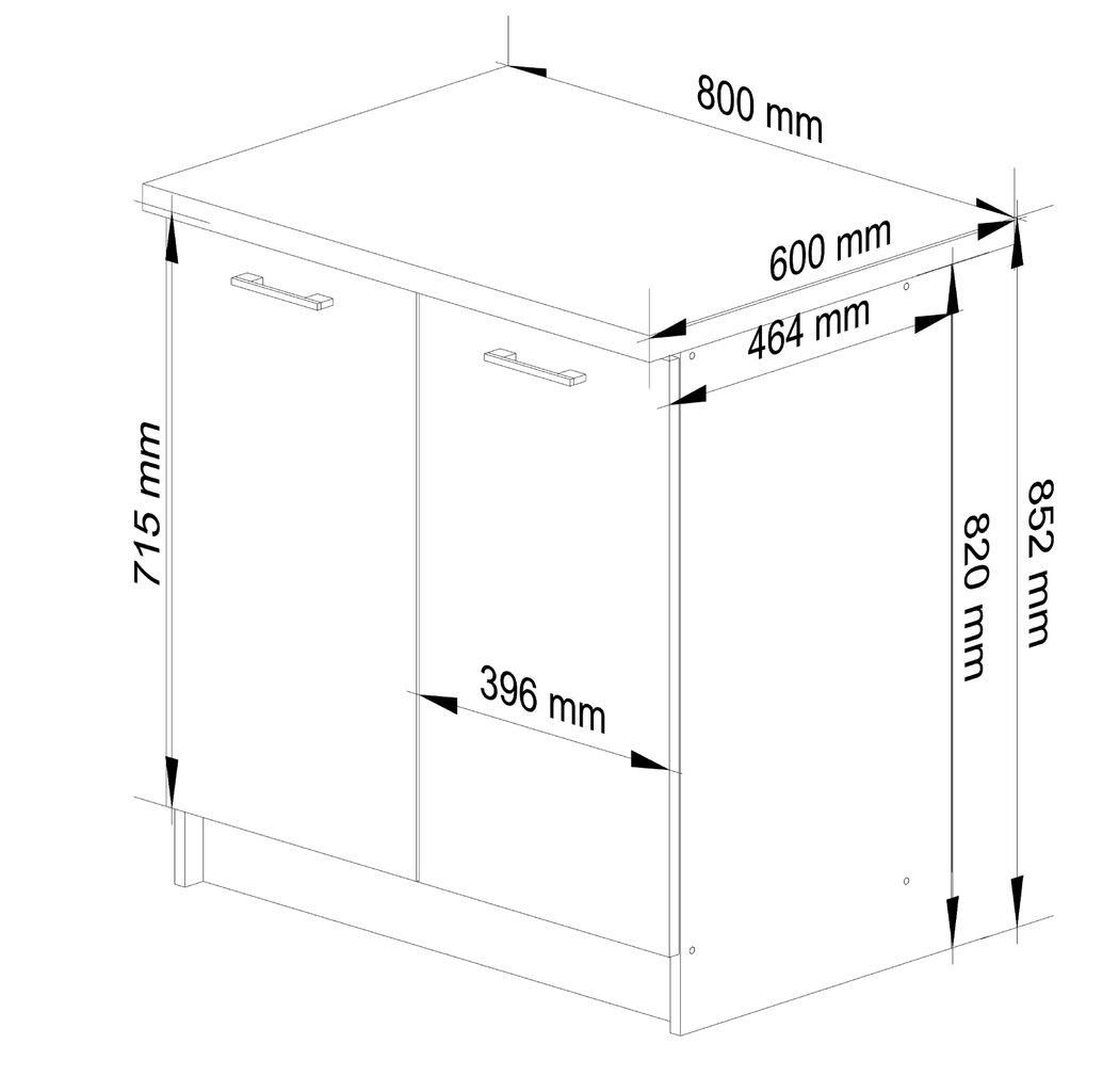 Keittiökaappi Akord Oliwia S80, punainen/valkoinen hinta ja tiedot | Keittiön kaapit | hobbyhall.fi