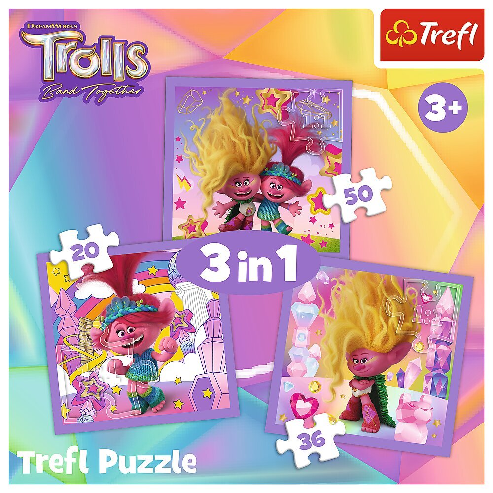 TREFL TROLLS 3 palapelin setti "Trolls 3" hinta ja tiedot | Palapelit | hobbyhall.fi
