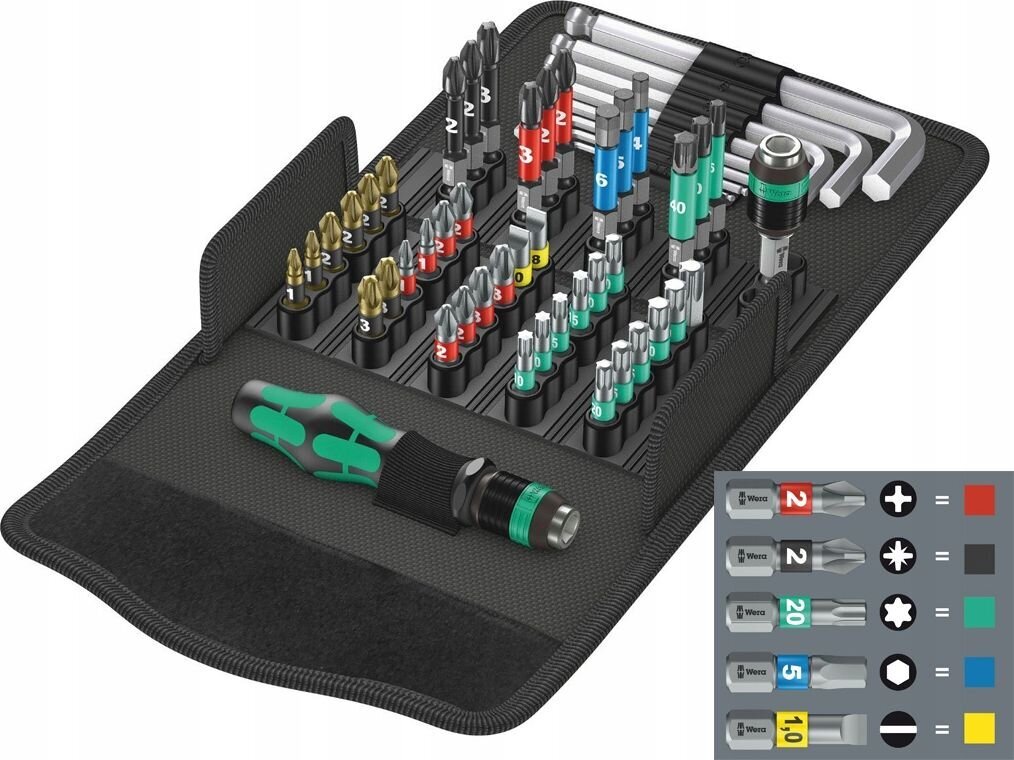 Wera Kraftform Kompakt 100 bitti ja L-Key setti 52kpl hinta ja tiedot | Käsityökalut | hobbyhall.fi