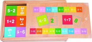 Woody 90898 Eco Wooden opettavainen didaktinen lelu - Matematiikan oppiminen Eco Wooden -laatikossa (81 kpl) yli 4-vuotiaille lapsille (19x12x3cm) hinta ja tiedot | Kehittävät lelut | hobbyhall.fi