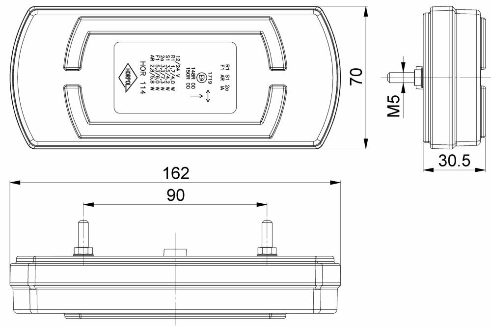 Perävaunun led valosarja 12V Horpol LZD 2840/12 hinta ja tiedot | Peräkärryt ja venetrailerit | hobbyhall.fi