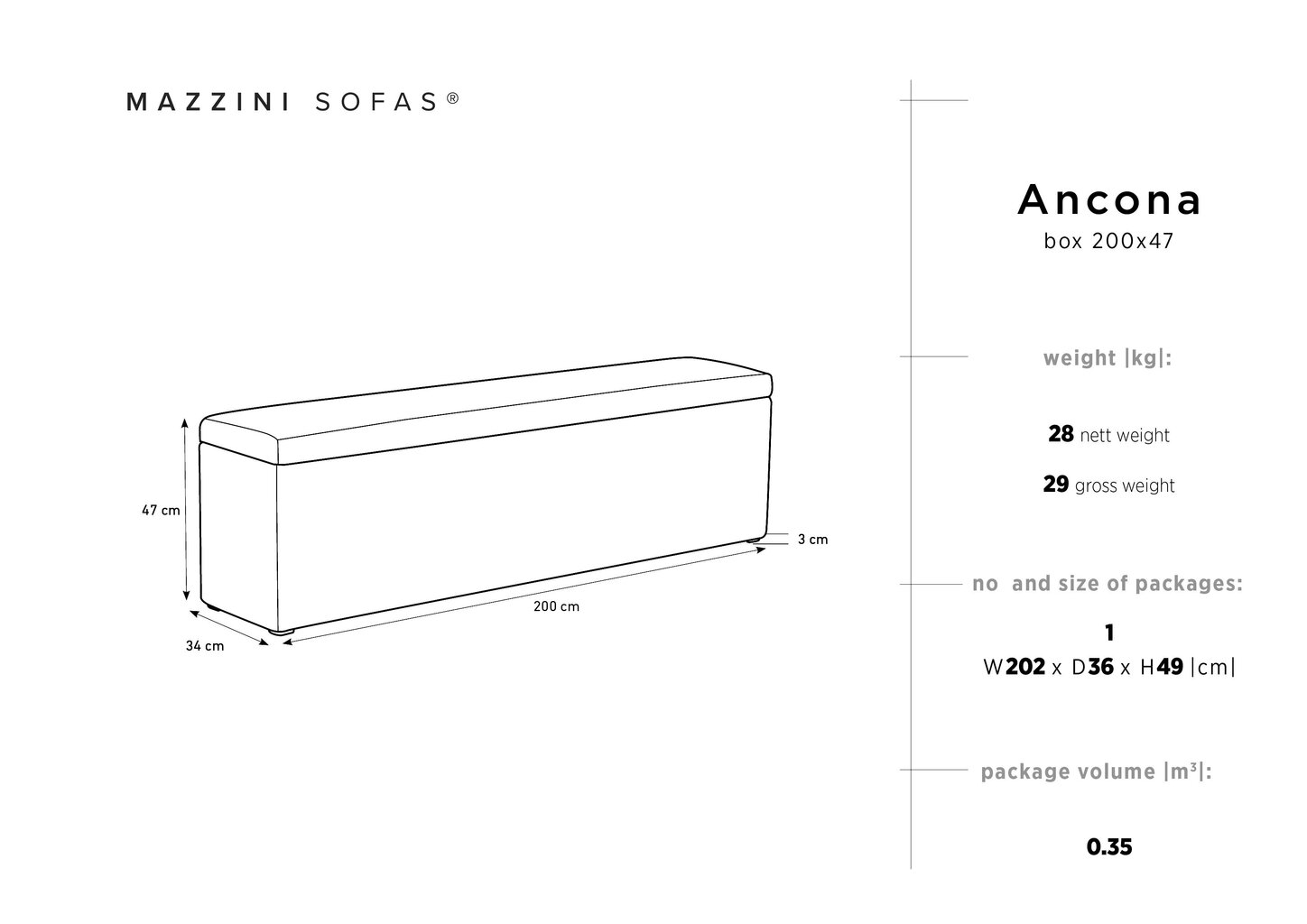 Rahi säilytyslaatikolla Mazzini Sofas Ancona 200, tummansininen hinta ja tiedot | Säkkituolit, rahit ja penkit | hobbyhall.fi