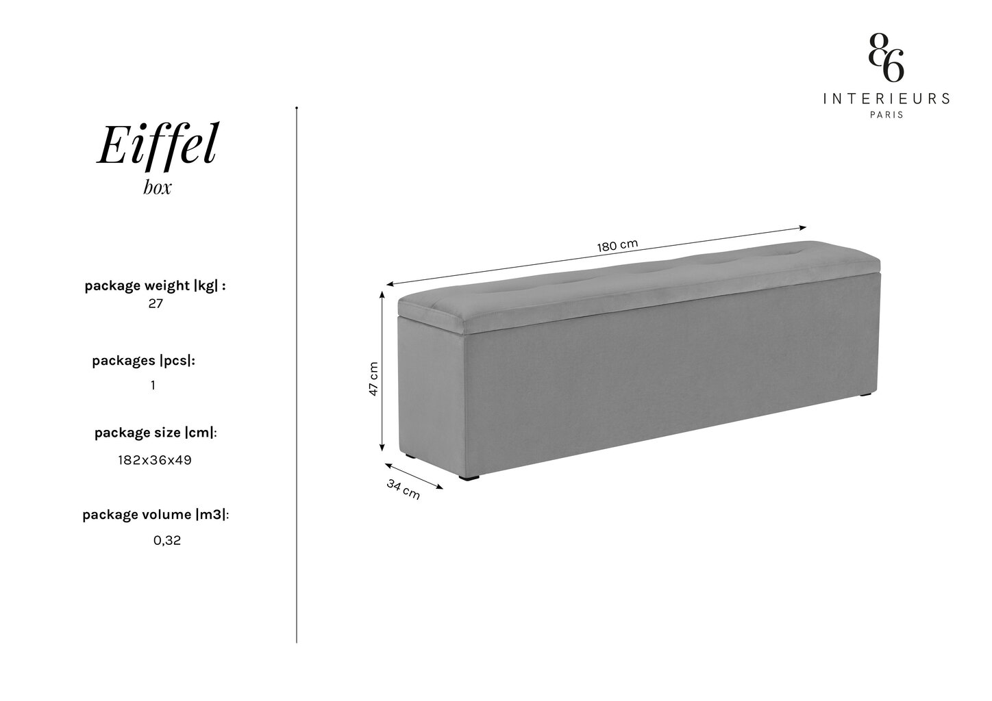 Rahi säilytyslaatikolla Interieurs86 Eiffel 180, tummansininen hinta ja tiedot | Säkkituolit, rahit ja penkit | hobbyhall.fi