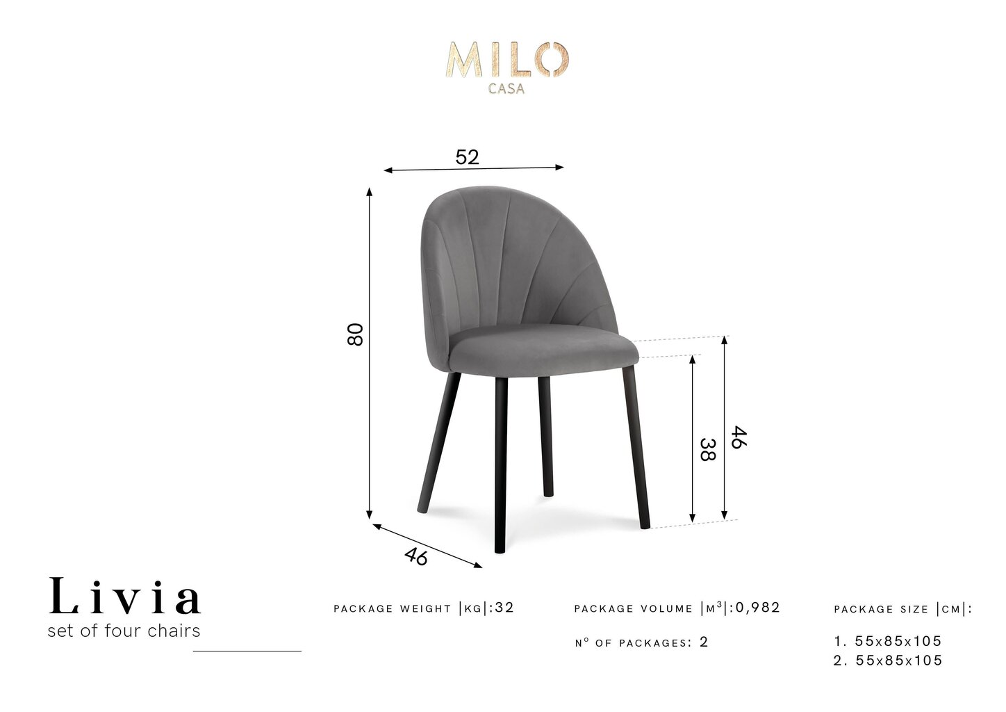 4 tuolin setti Milo Casa Livia, punainen hinta ja tiedot | Ruokapöydän tuolit | hobbyhall.fi