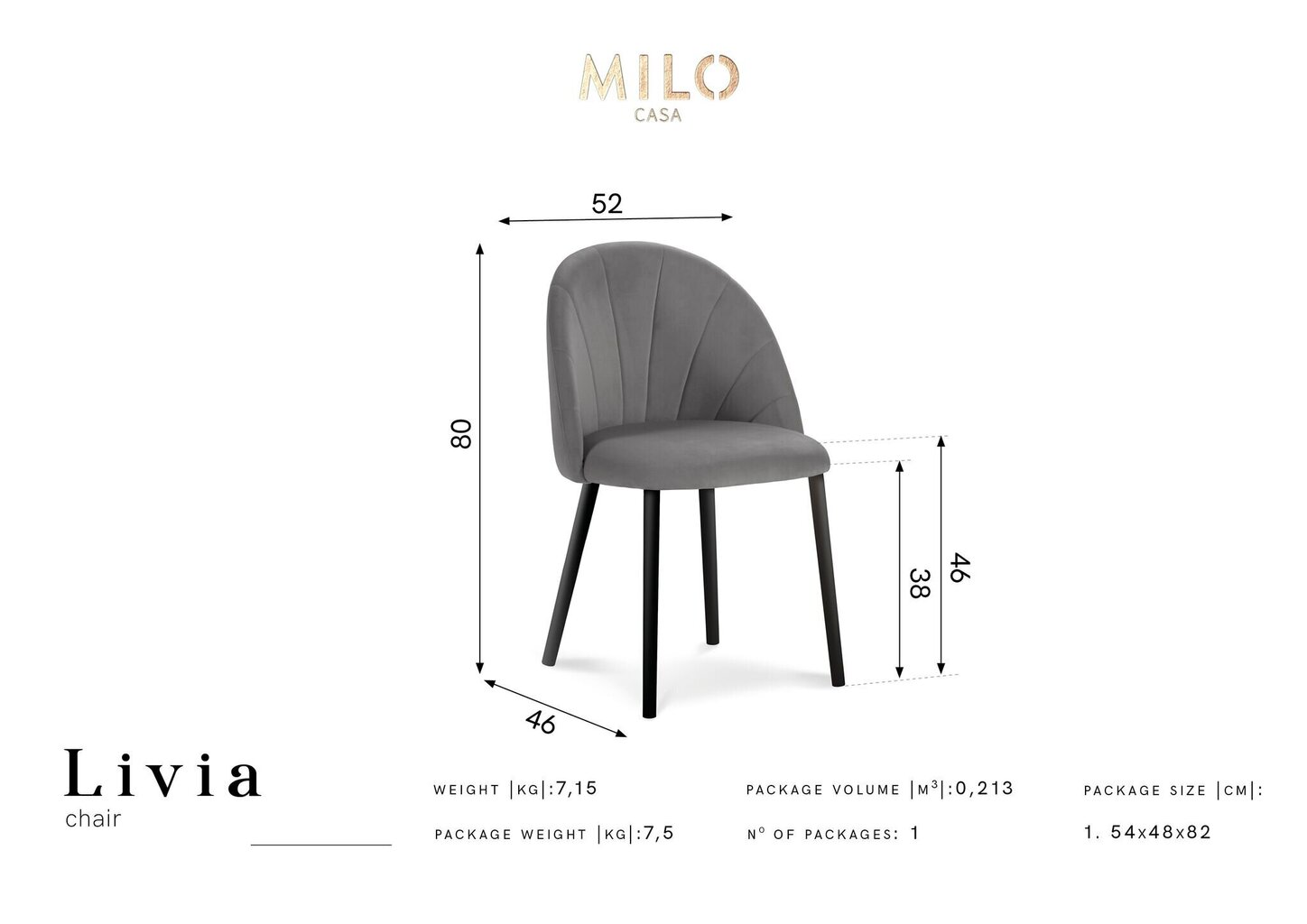 Tuoli Milo Casa Livia, beige hinta ja tiedot | Ruokapöydän tuolit | hobbyhall.fi