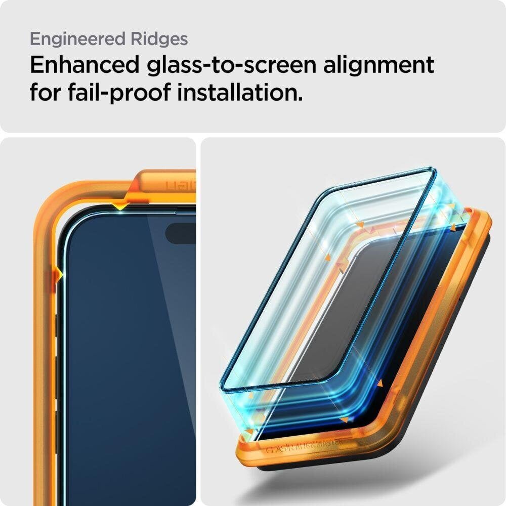 Spigen ALM Glass FC iPhone 15 Pro, 2 kpl hinta ja tiedot | Näytönsuojakalvot ja -lasit | hobbyhall.fi