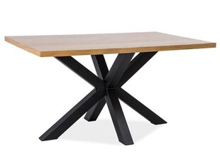 Pöytä Signal Meble Cross, 150x90 cm, ruskea/musta hinta ja tiedot | Ruokapöydät | hobbyhall.fi