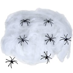 Setti Halloween-koristeita 10 hämähäkkiä, 300 gr, valkoinen verkko hinta ja tiedot | PartyPal Lahjat ja juhlatarvikkeet | hobbyhall.fi