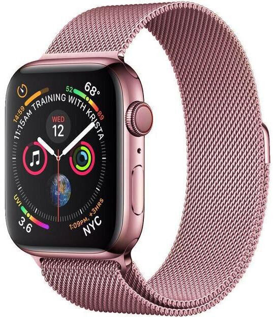 4wrist Teräs Milan Pull Apple Watchille - Pinkki 42/44/45 mm hinta ja tiedot | Älykellojen ja aktiivisuusrannekkeiden lisätarvikkeet | hobbyhall.fi