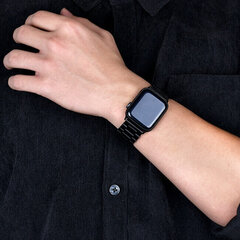 4wrist Teräsisku Apple Watchille - musta 42/44/45 mm hinta ja tiedot | Älykellojen ja aktiivisuusrannekkeiden lisätarvikkeet | hobbyhall.fi