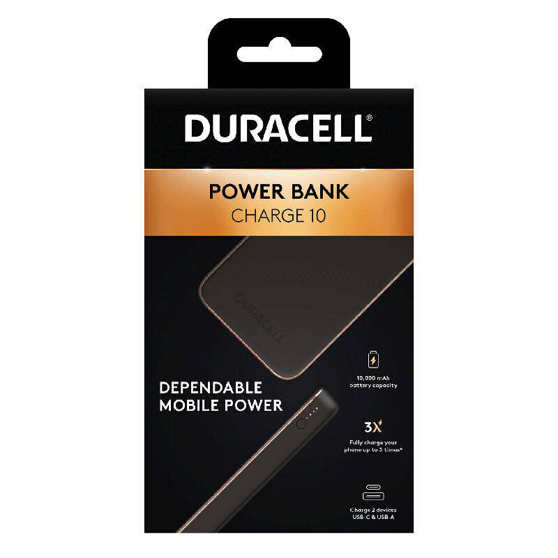 Duracell Charge 10, PD 18W, 10000mAh virtapankki (musta) hinta ja tiedot | Varavirtalähteet | hobbyhall.fi