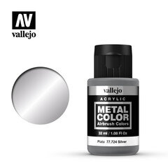 Silver 32ml. Metal Color 77724 Vallejo hinta ja tiedot | Taide- ja askartelutarvikkeet | hobbyhall.fi