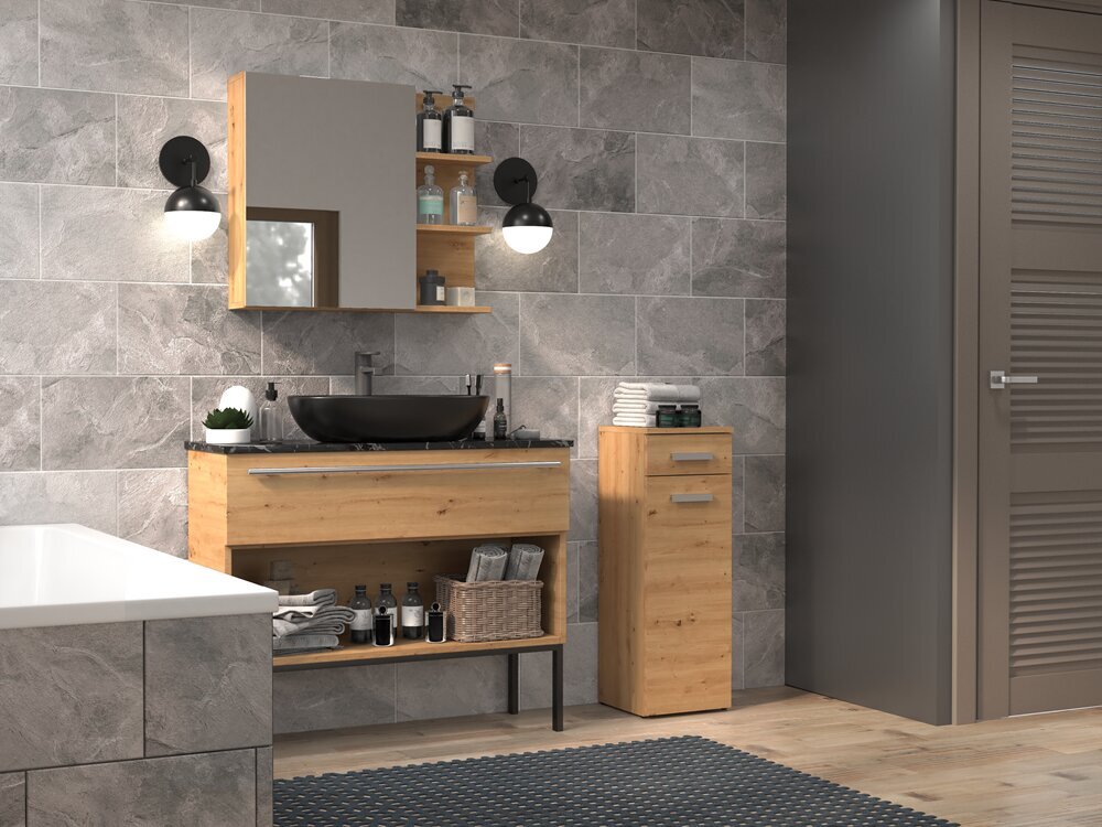 Kylpyhuonekaappi Nel V DS, ruskea hinta ja tiedot | Kylpyhuonekaapit | hobbyhall.fi