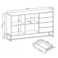 Lipasto AKL Furniture Amber AK153, ruskea hinta ja tiedot | Lipastot | hobbyhall.fi