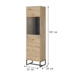 Vitriini AKL Furniture Amber AWT53, ruskea hinta ja tiedot | Vitriinit | hobbyhall.fi
