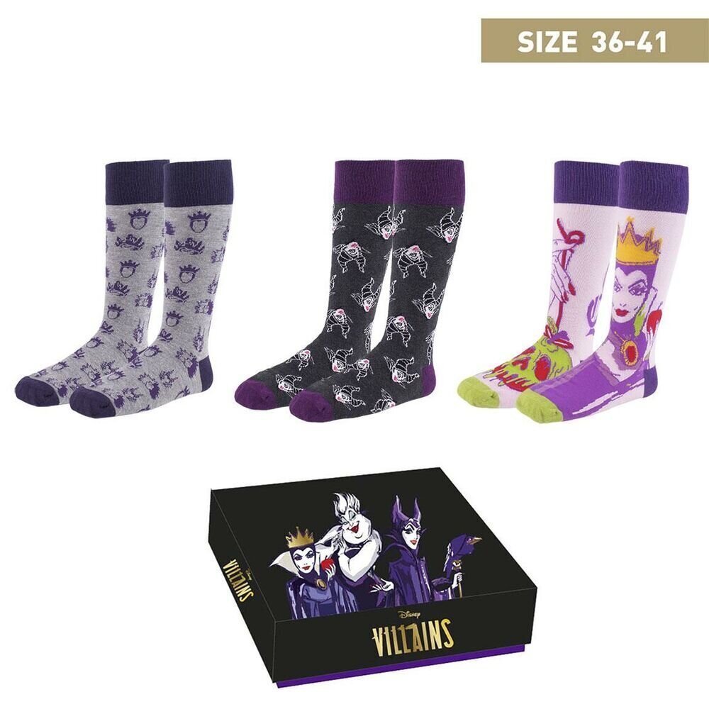 Disney Villains pack 3 sukkaa hinta ja tiedot | Naisten sukat | hobbyhall.fi