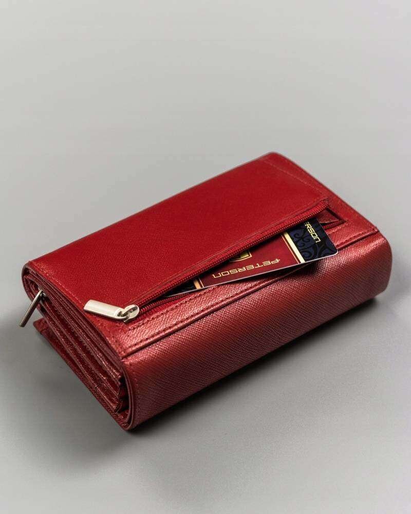 Suuri naisten lompakko Peterson D22, punainen hinta ja tiedot | Naisten lompakot | hobbyhall.fi