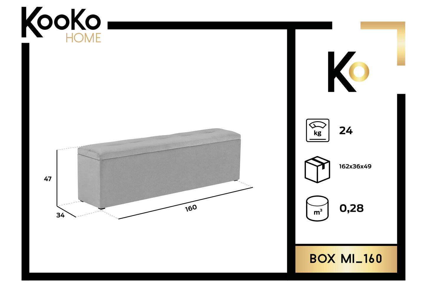 Rahi säilytyslaatikolla Kooko Home Mi 160, beige hinta ja tiedot | Säkkituolit, rahit ja penkit | hobbyhall.fi