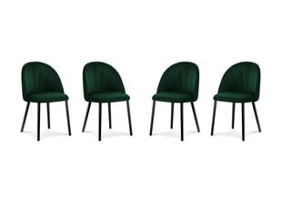 4 tuolin setti Milo Casa Livia, tummanvihreä hinta ja tiedot | Ruokapöydän tuolit | hobbyhall.fi