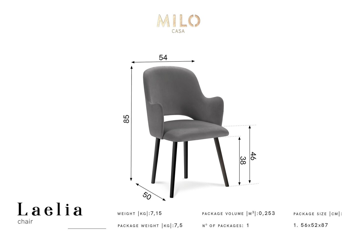 Tuoli Milo Casa Laelia, tummansininen hinta ja tiedot | Ruokapöydän tuolit | hobbyhall.fi