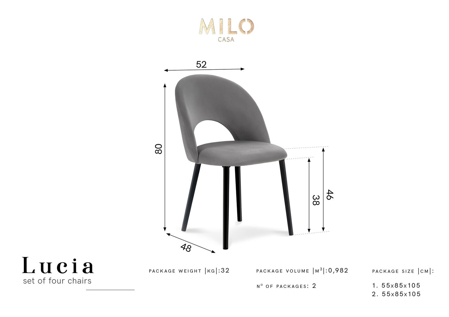 4 tuolin setti Milo Casa Lucia, vaaleansininen hinta ja tiedot | Ruokapöydän tuolit | hobbyhall.fi