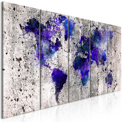 Kuva - World Map: Ink Blots (5 Parts) Narrow hinta ja tiedot | Taulut | hobbyhall.fi