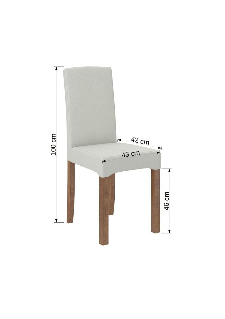 K61 tuoli, valkoisen ja ruskean värinen hinta ja tiedot | Ruokapöydän tuolit | hobbyhall.fi