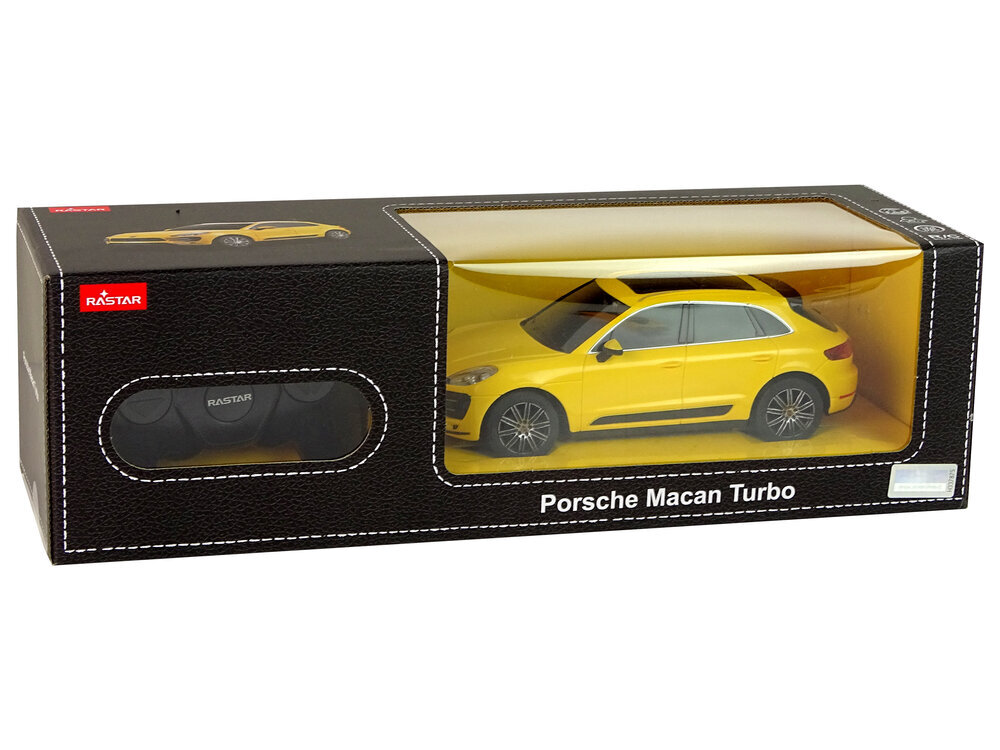 Porsche Macan turbo kauko-ohjattava auto, keltainen hinta ja tiedot | Poikien lelut | hobbyhall.fi