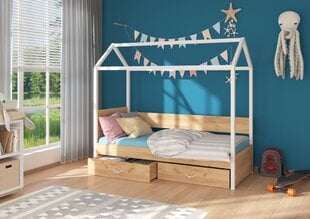 ADRK Furniture Otello sänky 80x180 cm, valkoinen/ruskea hinta ja tiedot | Lastensängyt | hobbyhall.fi