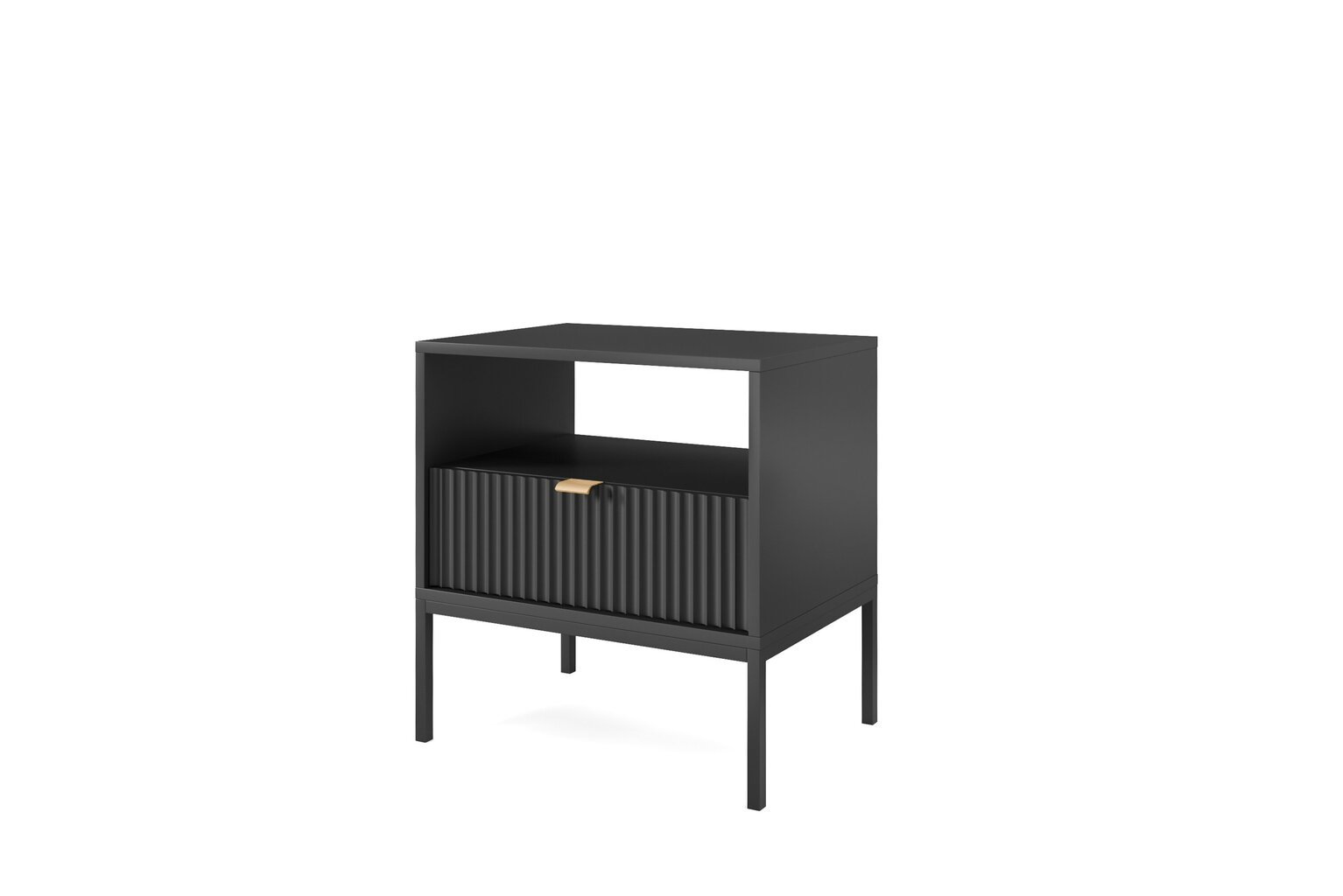 Yöpöytäkaappi AKL Furniture Nova Sands S54, musta hinta ja tiedot | Yöpöydät | hobbyhall.fi