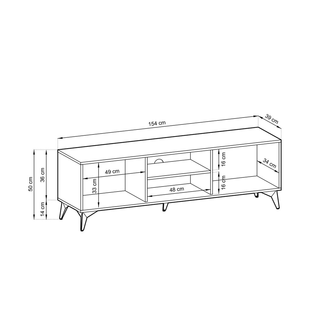 TV-taso AKL Furniture Diamond Sands 154, ruskea/musta hinta ja tiedot | TV-tasot | hobbyhall.fi