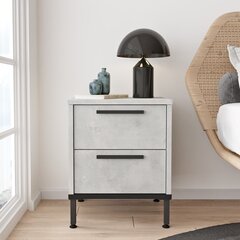 Yöpöytä, Asir, 40x49x36 cm, harmaa hinta ja tiedot | Yöpöydät | hobbyhall.fi