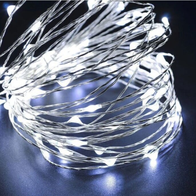 Garlianda 100 mikron LED 10,2 m, valkoinen, IP44. hinta ja tiedot | Jouluvalot | hobbyhall.fi
