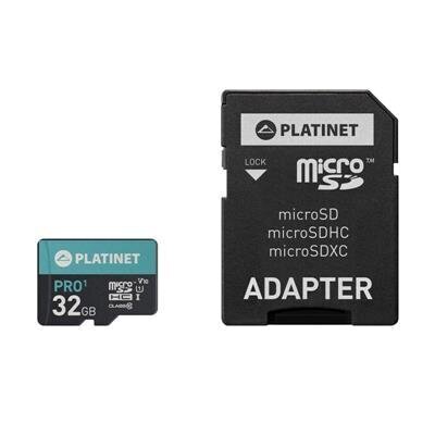 MicroSDHC PLATINET Secure Digital + sovitin SD 32GB luokka 10 UI 70MB/s hinta ja tiedot | Adapterit | hobbyhall.fi
