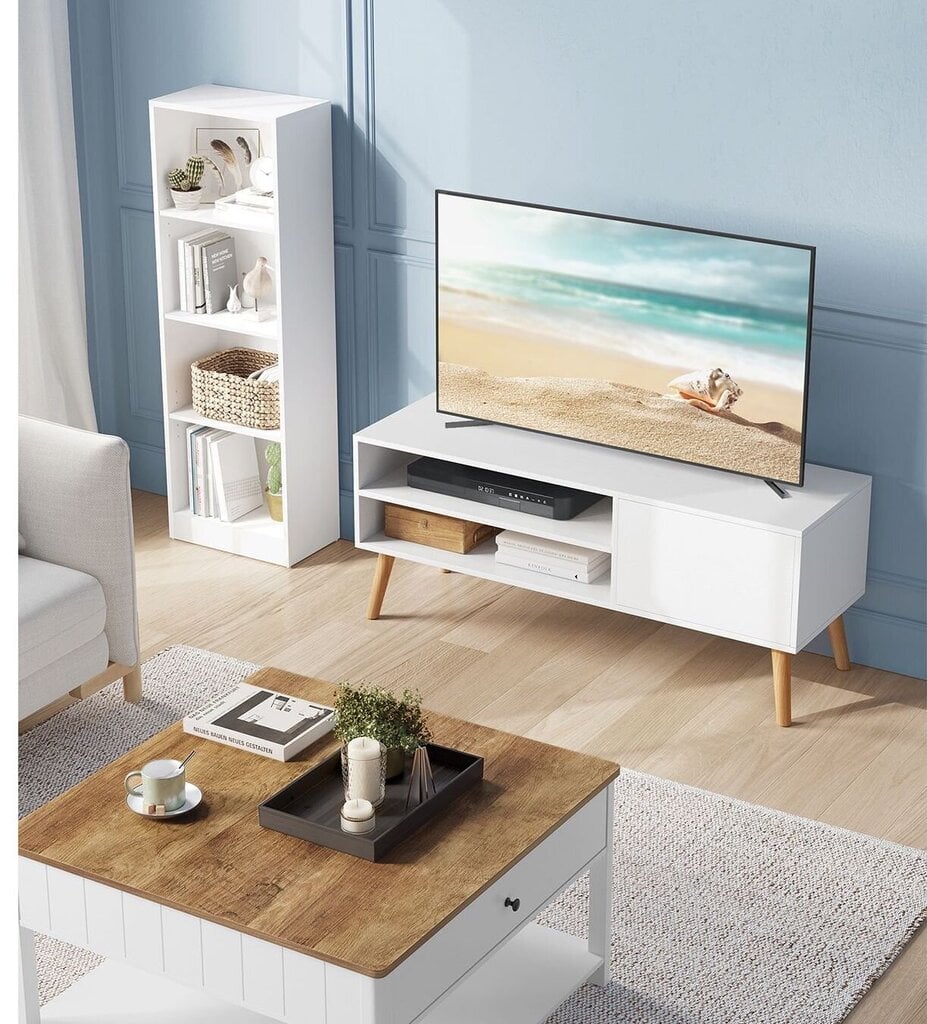 TV-taso avohyllyillä, VASAGLE, 40 x 120 x 49 cm, valkoinen hinta ja tiedot | TV-tasot | hobbyhall.fi