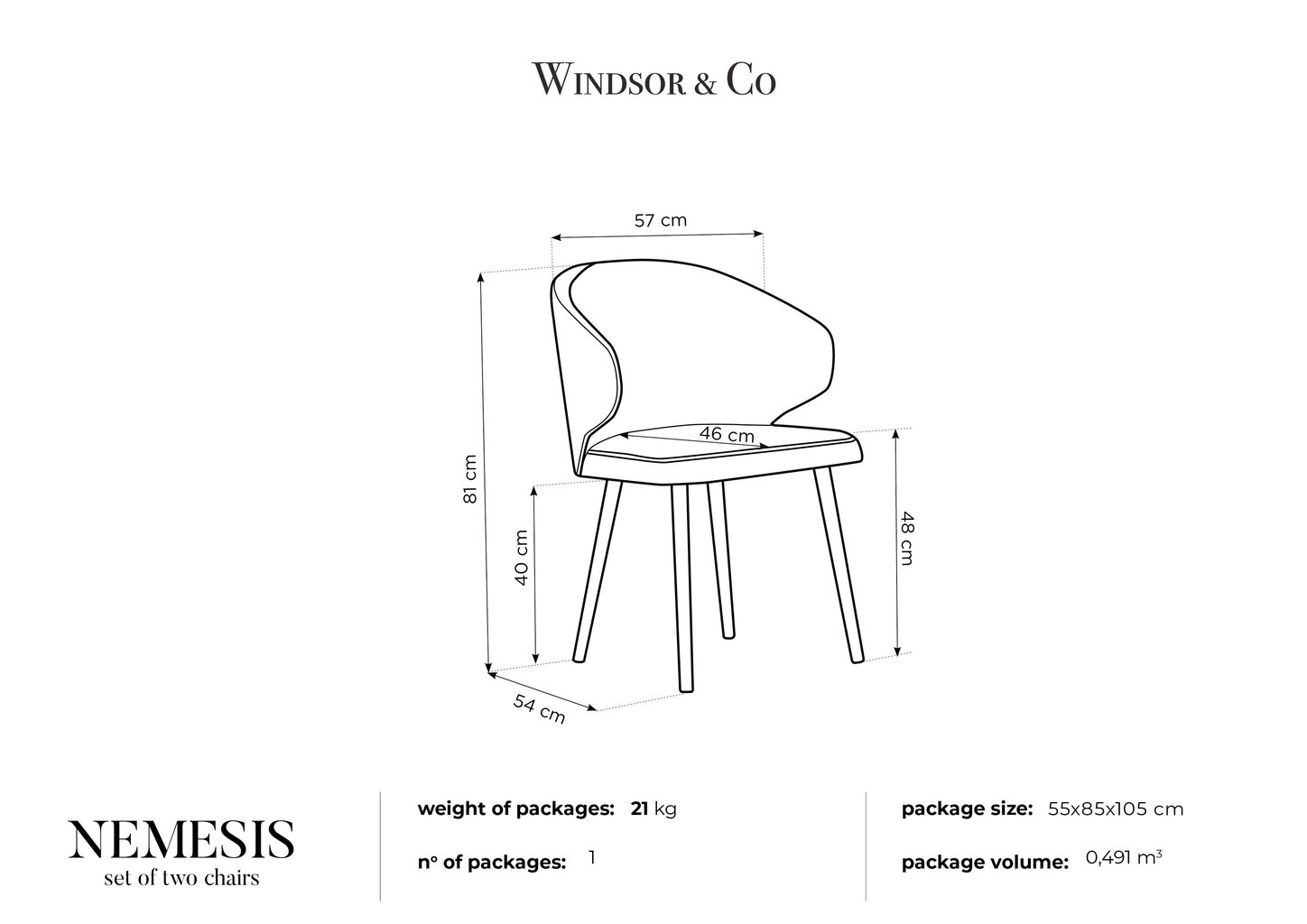 2 tuolin setti Windsor and Co. Nemesis, vihreä hinta ja tiedot | Ruokapöydän tuolit | hobbyhall.fi