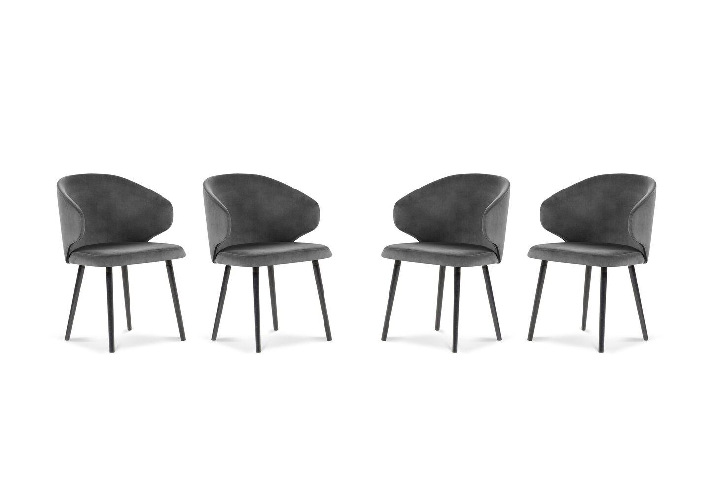 4 tuolin setti Windsor and Co Nemesis, tummanharmaa hinta ja tiedot | Ruokapöydän tuolit | hobbyhall.fi