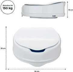 Korotettu wc-istuin, jossa on kansi Flexilife, 10cm hinta ja tiedot | Apuvälineet | hobbyhall.fi