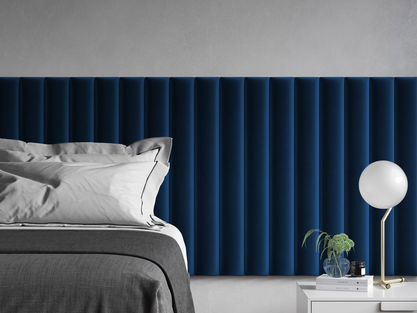Pehmeät seinäpaneelit, 3 kpl, Kooko Home Falstaff R6, sininen hinta ja tiedot | Pehmeät seinäpaneelit | hobbyhall.fi