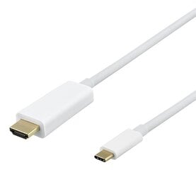 Deltaco, USB-C - HDMI, 1 m hinta ja tiedot | Kaapelit ja adapterit | hobbyhall.fi